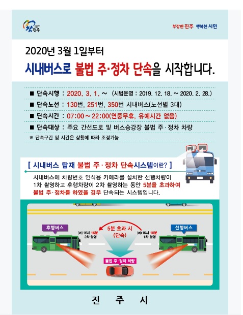 주·정차 단속안내에 “진주시내버스부터 단속해 달라”