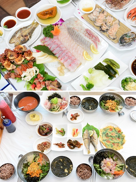 자연산 횟감, 신선한 해산물 요리 일품 거제도 한화리조트 근처 맛집 몽돌밭횟집