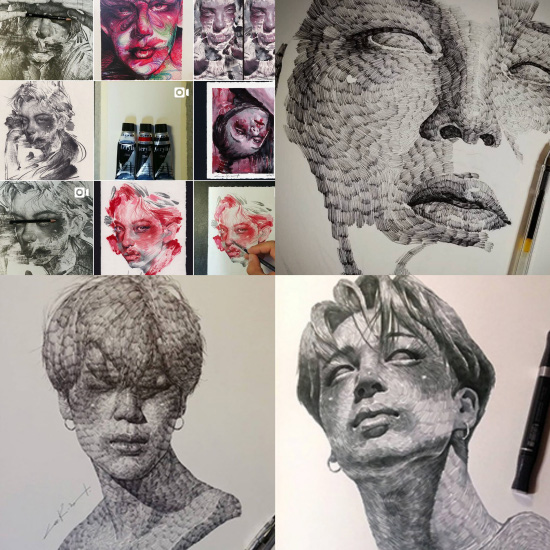 드로잉 예술가 Lee.K 작가, 파리에 이어 런던에서 방탄소년단 지민 모델 작품 전시회!