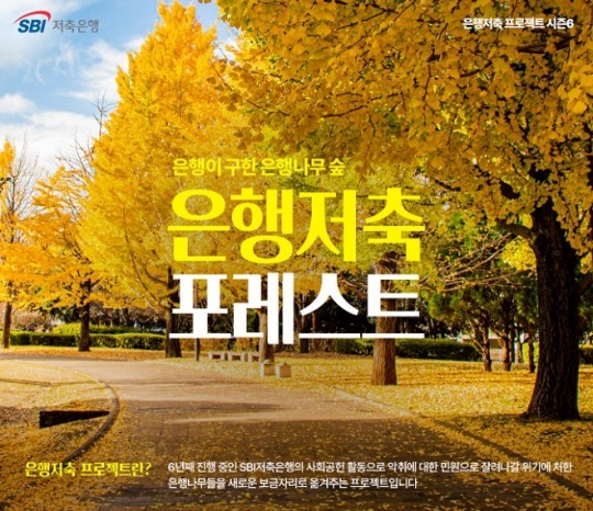 SBI저축은행, 은행나무 살리는 사회공헌 은행저축 프로젝트 시즌6 진행