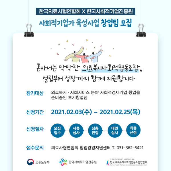 한국의료사협연합회, 사회적기업가 육성사업 참가자 모집