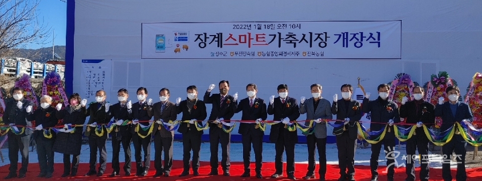 전국 어디서나 경매 농협 장계스마트가축시장 개장