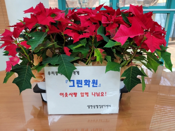 동두천시 착한가게 「그린화원」, 포인세티아 반려식물 후원
