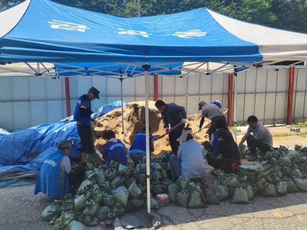 남양주시 금곡동, 집중호우 대비 모래주머니 제작