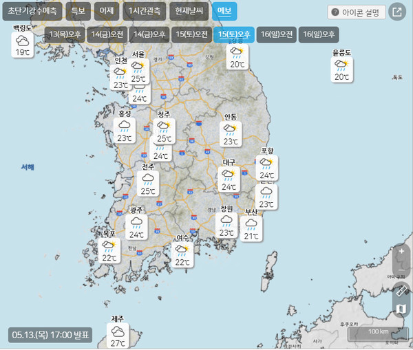 [오늘날씨]서울대전광주31도 때이른 더위절정, 이번주말날씨예보