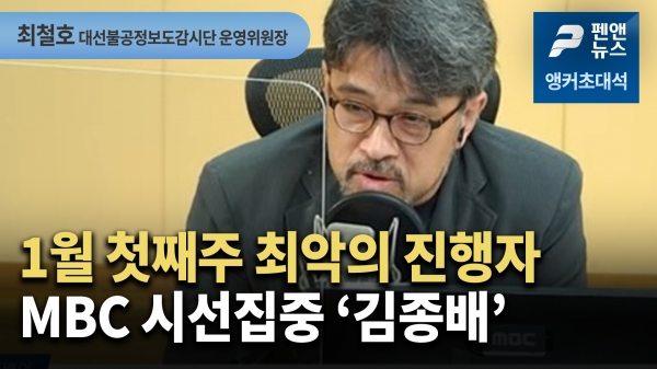 1월 첫째주 최악의 진행자 MBC 시선집중 김종배 / 최철호 대선불공정보도감시단 운영위원장 [앵커인터뷰]