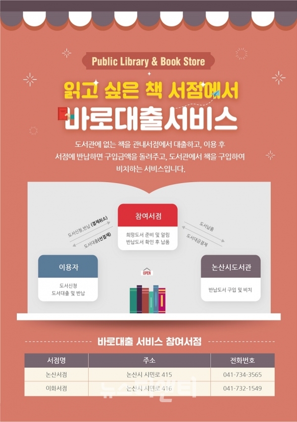 논산시, 신간 서적...서점에서 바로 대출