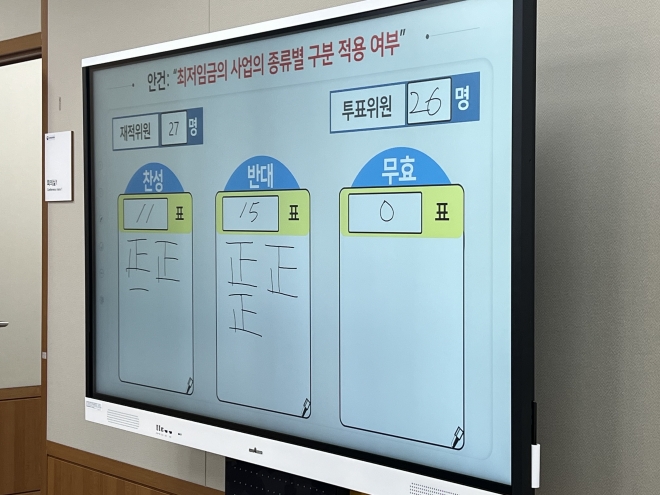 최저임금 업종별 구분적용 부결