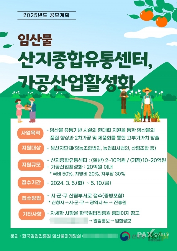 2025년 임산물 유통·가공분야 공모사업 참여하세요