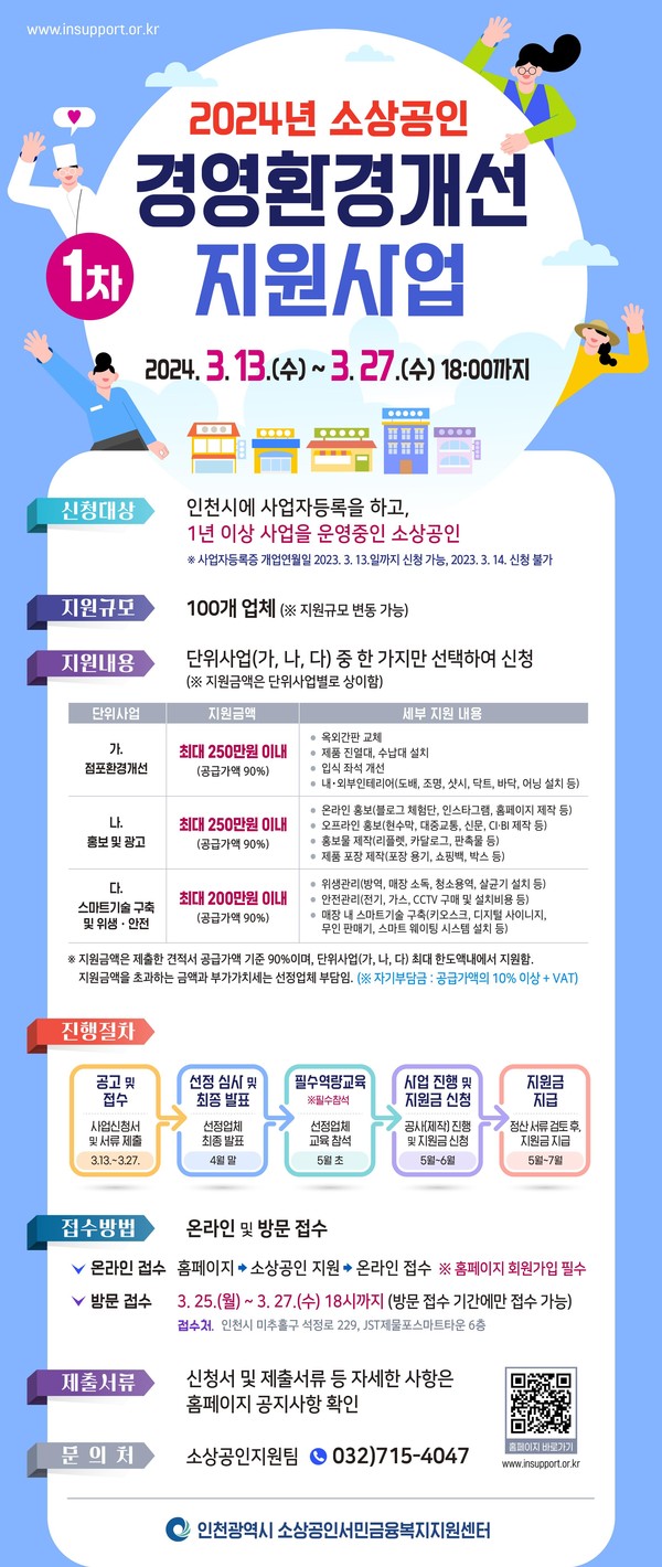 인천시, 소상공인 인테리어 개선 · 옥외간판 교체 등 지원