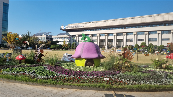 인천시청 앞 애뜰광장 사계절 정원, 겨울꽃들로 새 단장