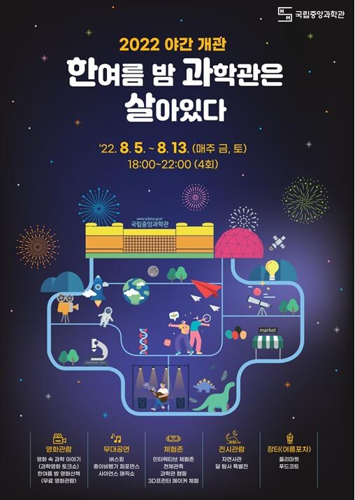 국립중앙과학원, 2022 한여름 밤 과학관은 살아있다” 야간 행사 개최