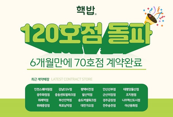 덮밥 브랜드 핵밥, 6월 17일부터 일주일 동안 4개 지점 오픈