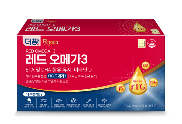더팜, 6중 복합 기능성 프리미엄 rTG 오메가3 레드 오메가3 리뉴얼 출시