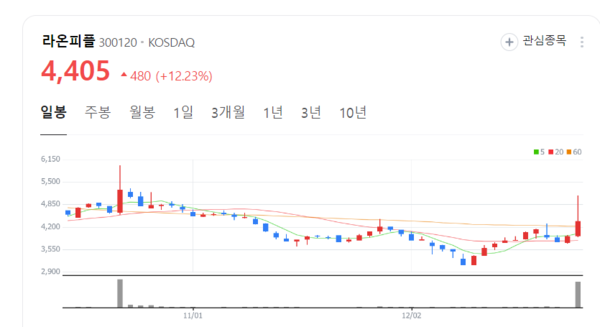 라온피플 주가 기세등등... 자회사의 AI 반도체 성능 입증 촉각