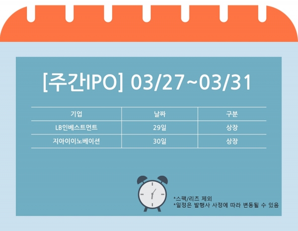 [주간IPO] 코스닥 오르는 LB인베스트먼트∙지아이이노베이션