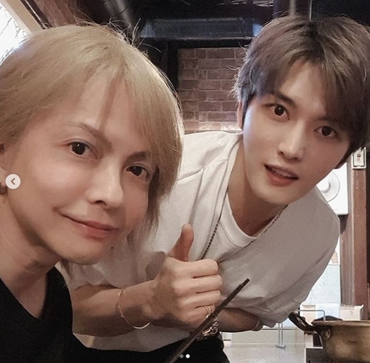 김재중, 라르크 앙 씨엘 하이도와 술자리 “내 안에 살아있는 전설”[SNS★컷]