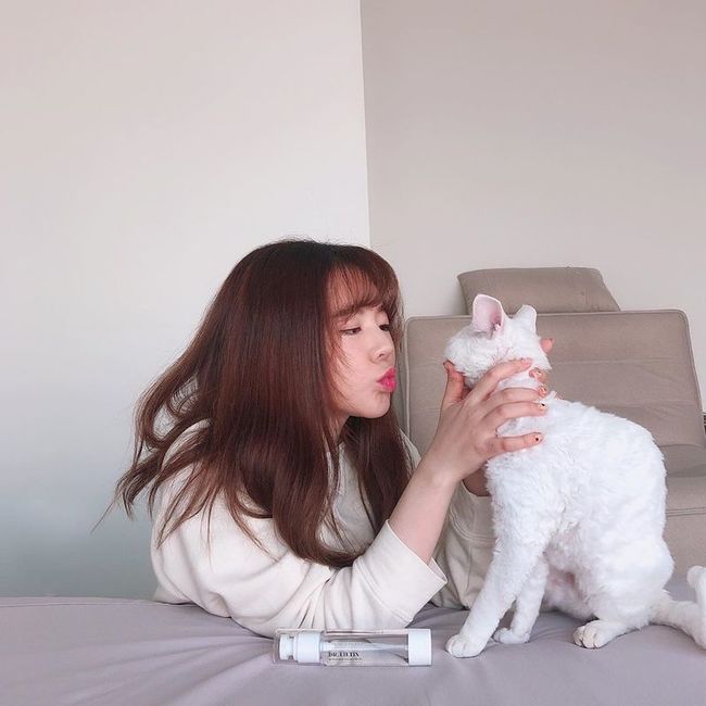 “코로나 물리치려 사회적 거리두기 실천중” 써니, 반려묘와 집콕[SNS★컷]