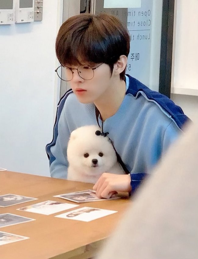 김우석, 깜찍 반려견 따따와 열공중 ‘강아지가 부러워’[SNS★컷]