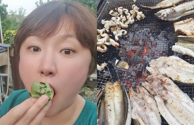 김현숙, 입 한가득 장어쌈 넣어도 불변 미모 “팬이 직접 갖다줘”[SNS★컷]
