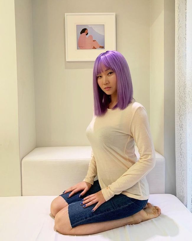 장윤주, 보라 단발머리 변신‥173cm 바비인형 돼버린 그녀[SNS★컷]