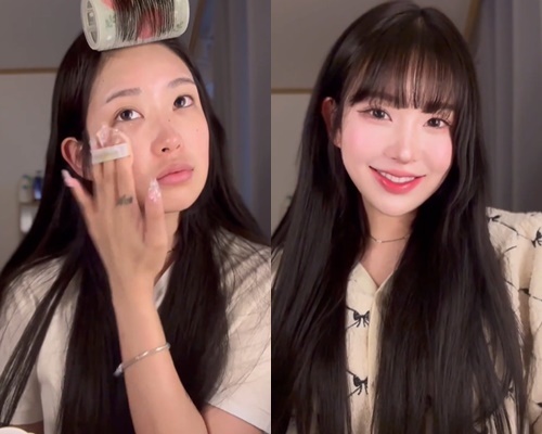96㎏→47㎏ 최준희 민낯에도 자신감, 메이크업 전후 얼굴 봤더니