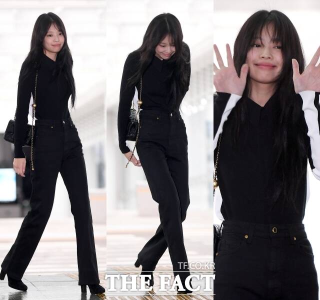 블랙핑크 제니, 올블랙 패션에 빛나는 미모 [TF사진관]
