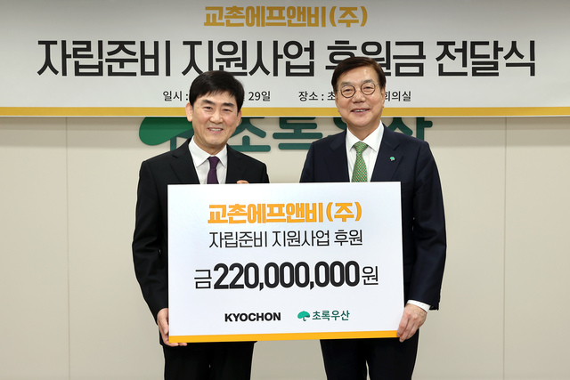 교촌에프앤비, 자립준비청년 홀로서기 응원…후원금 2억2000만원 전달