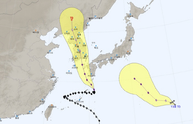 중형태풍 '카눈' 서울 지난다, 전국 영향권… 제7호 태풍 '란'도 북상