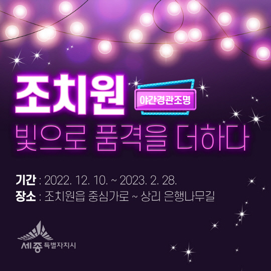 반짝반짝 빛나는 세종 조치원으로 오세요…연말 경관조명 행사 이어져