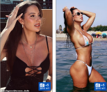 노란 수영복에 섹시한 몸매 어필하는 존예 처자