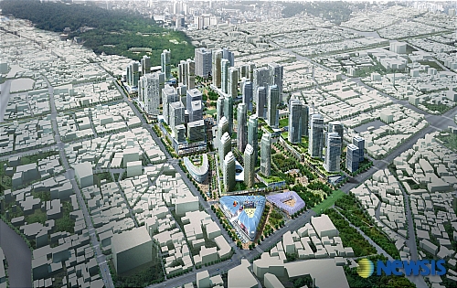 서울 세운재정비촉진지구 조감도(남산→종묘 방향)