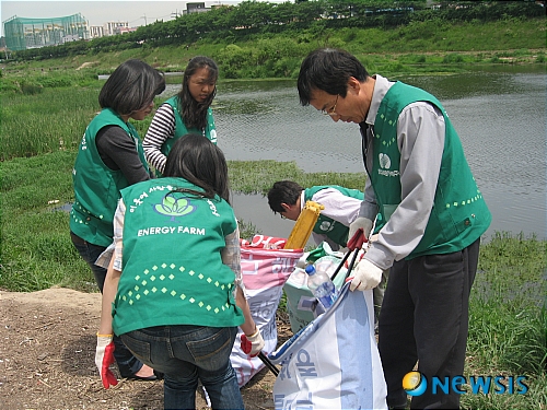 회야강 쓰레기 수거