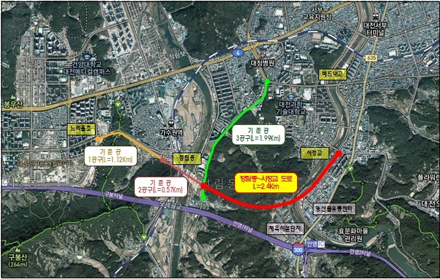 대전시, 서구 정림중~중구 사정교 도로개설공사 하반기 착공