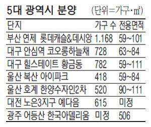 5대 광역시 연내 2만가구 `봇물`
