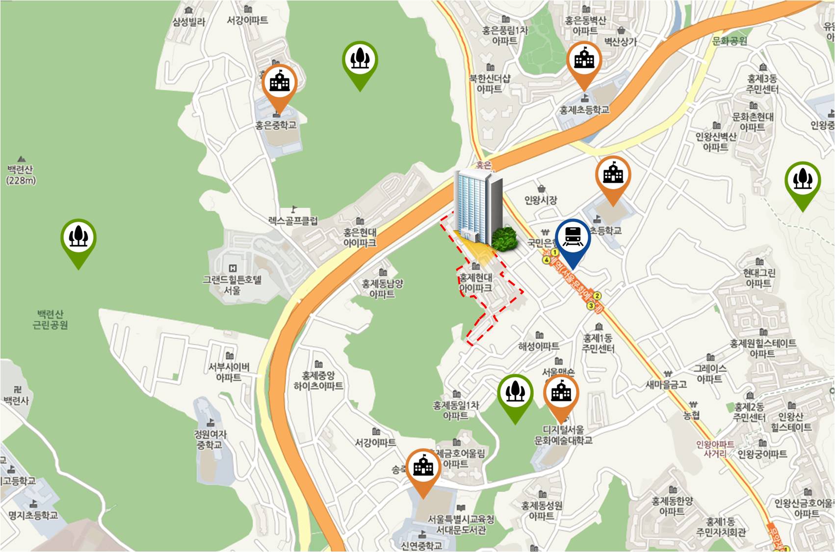 인왕산현대 아파트 서울 서대문구 실거래가 시세 12.4억