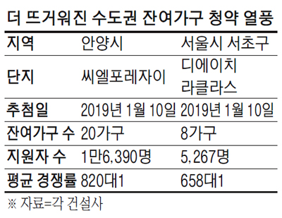 有주택자 "막차잡자"…잔여분 청약 `후끈`