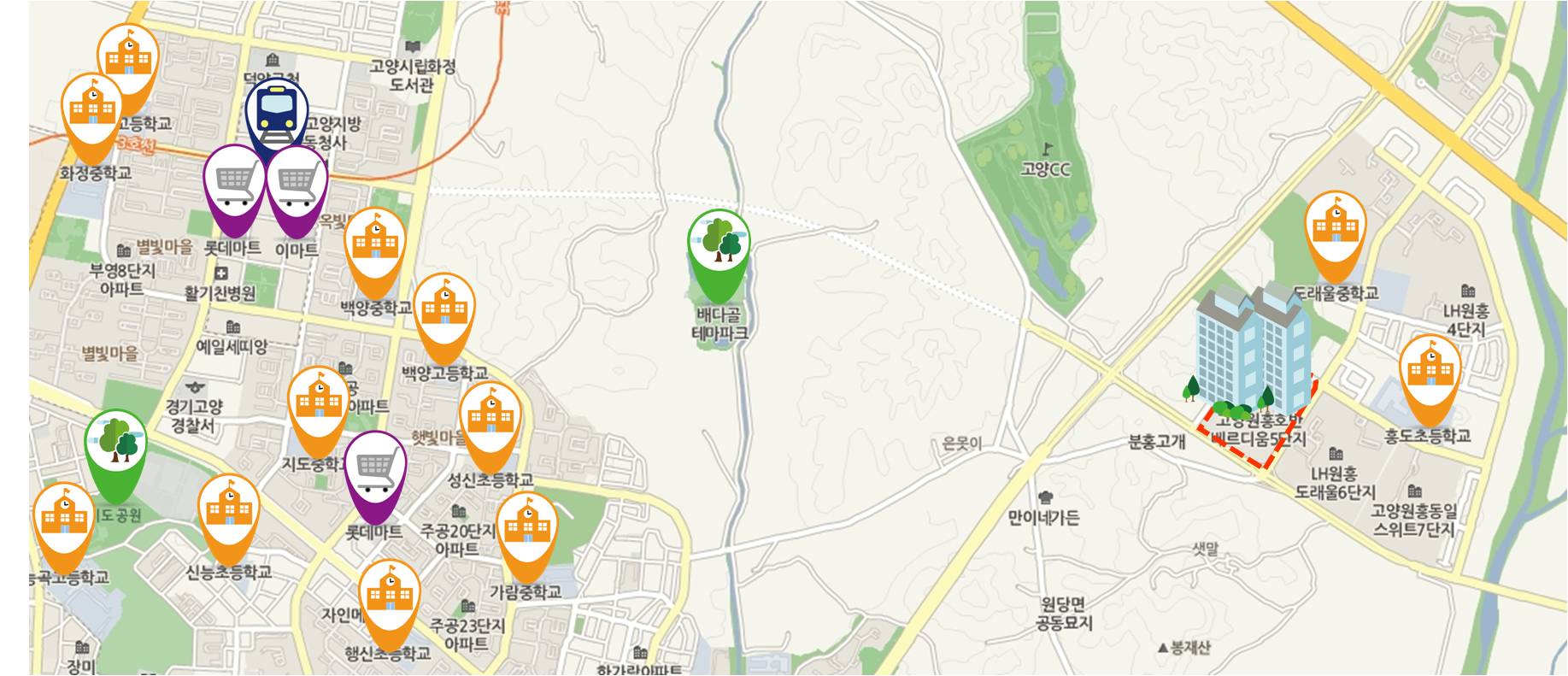 걸어서 가는 이케아, 고양시 `원흥호반베르디움더퍼스트` 눈길