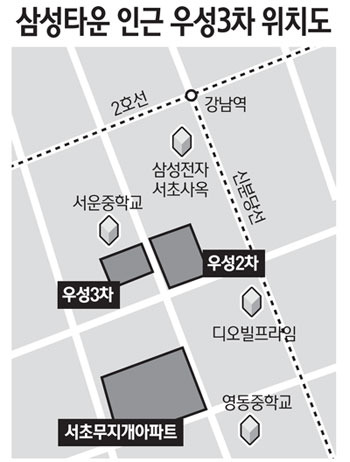 삼성타운 인근 중층 아파트 재건축 가속
