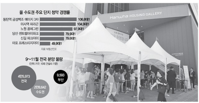 [8·27대책 이후 가을 분양시장은...] 내달에만 2만여 가구...첫 타자 동탄유림 최고 경쟁률 235대 1