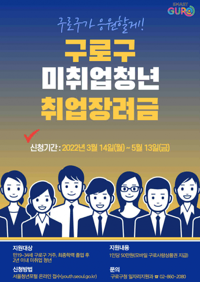 서울 구로구, 미취업 청년에 취업 장려금 지원