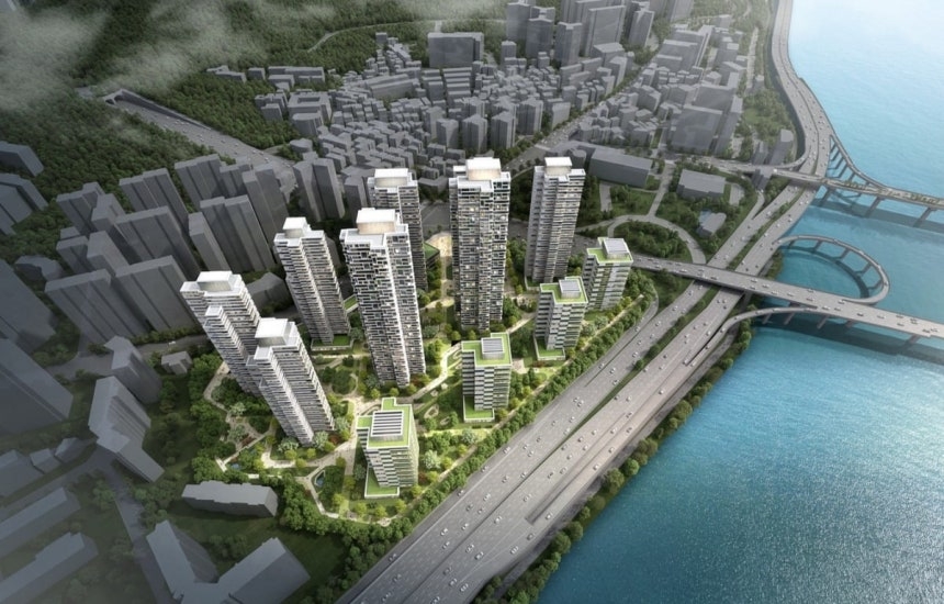 한강변 광장극동아파트 2049세대 단지로 재건축