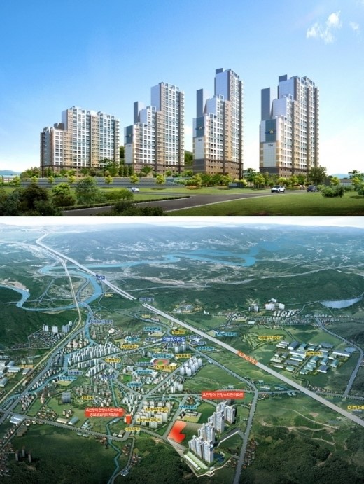 옥천장야 한양수자인 아파트 계약금 전액 환불시스템 적용으로 북새통