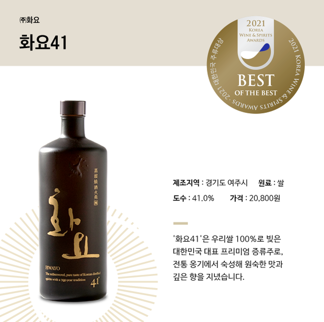 Hwayo 41 Premium Soju (화요 41도 프리미엄 소주)
