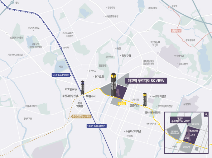 [줌인 분양현장] 교통·개발호재 몰린 수원 '매교역 푸르지오 SK뷰'