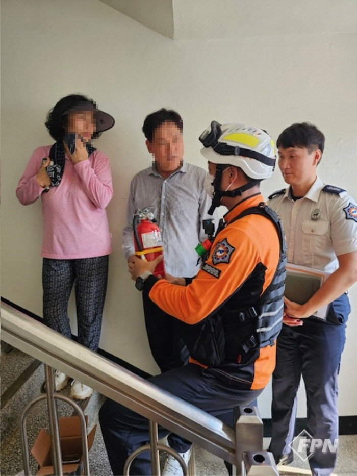 신안소방서, 노후 아파트 대상 합동소방훈련