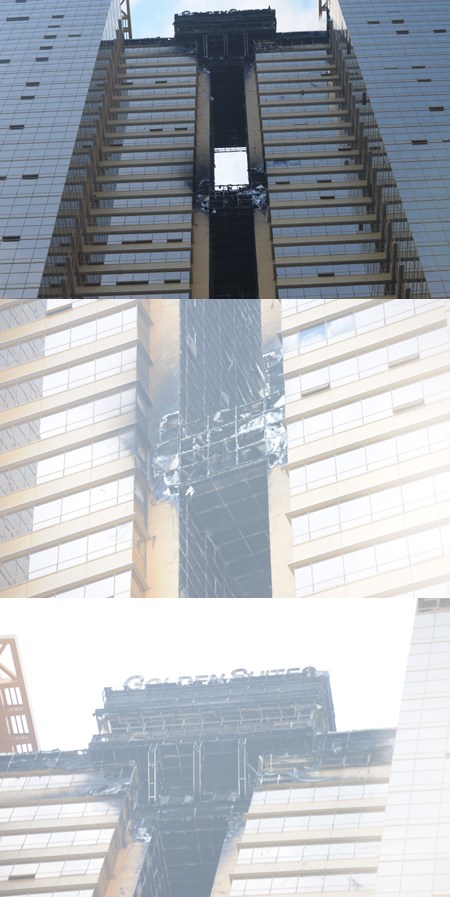 해운대 위치한 우신골드스위트 아파트 큰 불, 인명피해는 없어