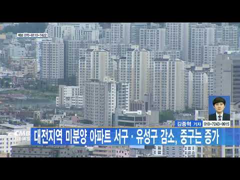 대전지역 미분양 아파트 서구‧유성구 감소, 중구는 증가