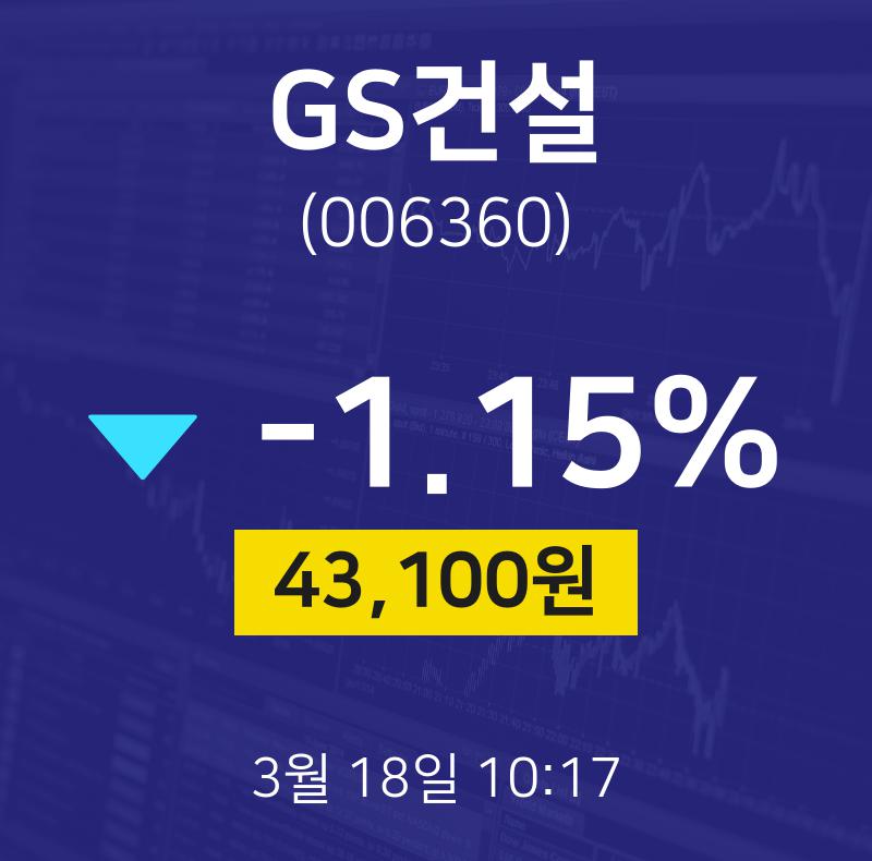 GS건설 (006360) KOSPI 주식 분석 — 건설 투자 가이드 2026 — 주식 데이터 이미지