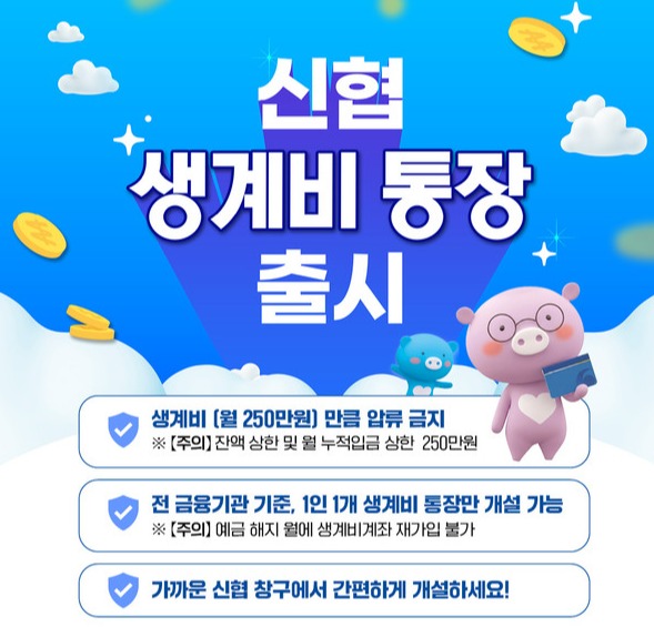 250만원 생계비 통장 지원 대상과 조건